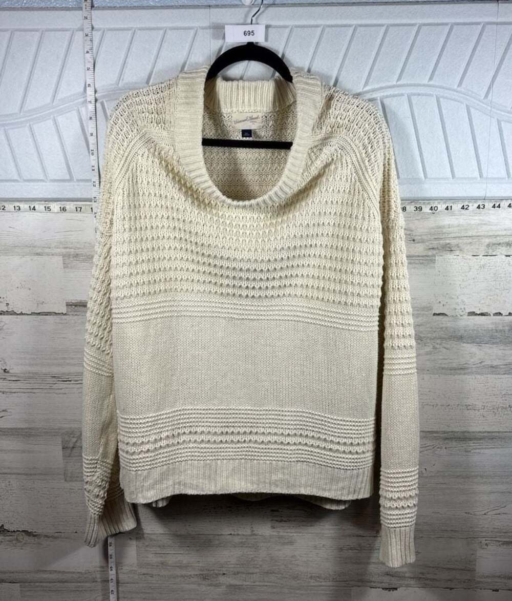 Universal Thread Women's Cowl Neck Tunic Sweater Size XXL Cream Textured Knit